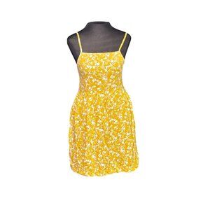 Yellow Floral Sundress Girls XL 14-16 Old Navy Adjustable Straps Smocked Back